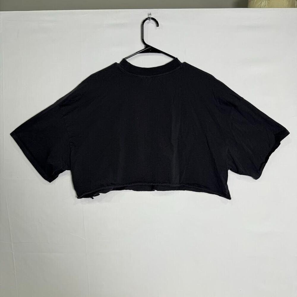 Divided by H&M 1998 Football Graphic Crop Tee Women’s M Black Retro - Picture 3 of 5